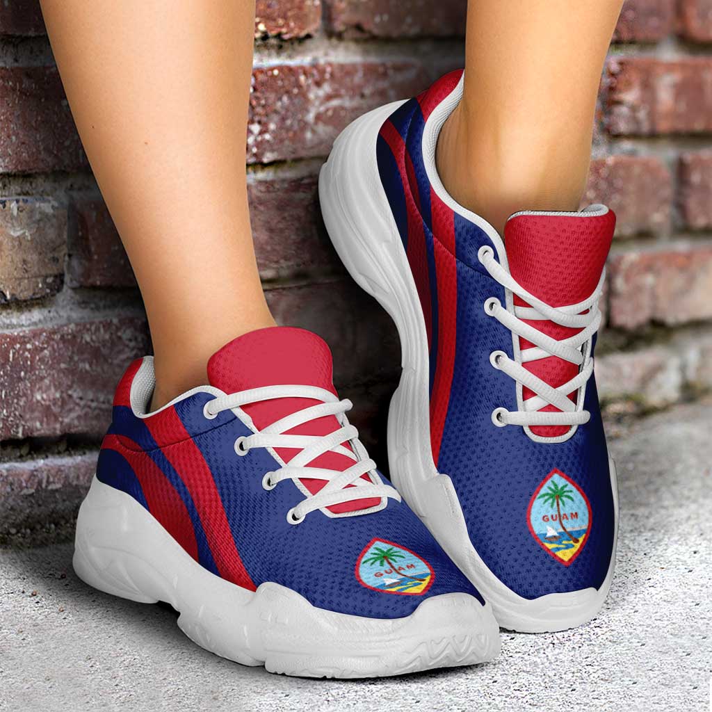 Guam Chunky Sneakers Flag-Inspired Curve Style