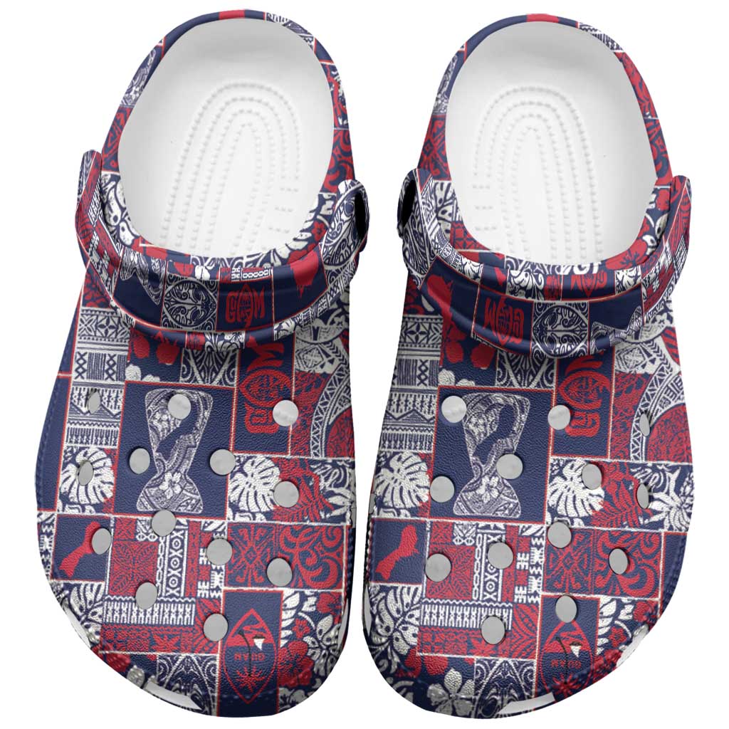 Guam Felis Pasgua Clogs Shoes Pacific Patchwork Xmas Vibes - Polynesian Pride