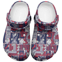 Guam Felis Pasgua Clogs Shoes Pacific Patchwork Xmas Vibes - Polynesian Pride