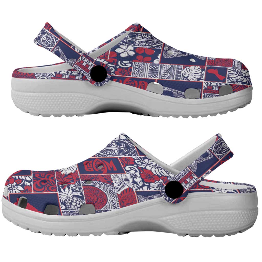 Guam Felis Pasgua Clogs Shoes Pacific Patchwork Xmas Vibes - Polynesian Pride