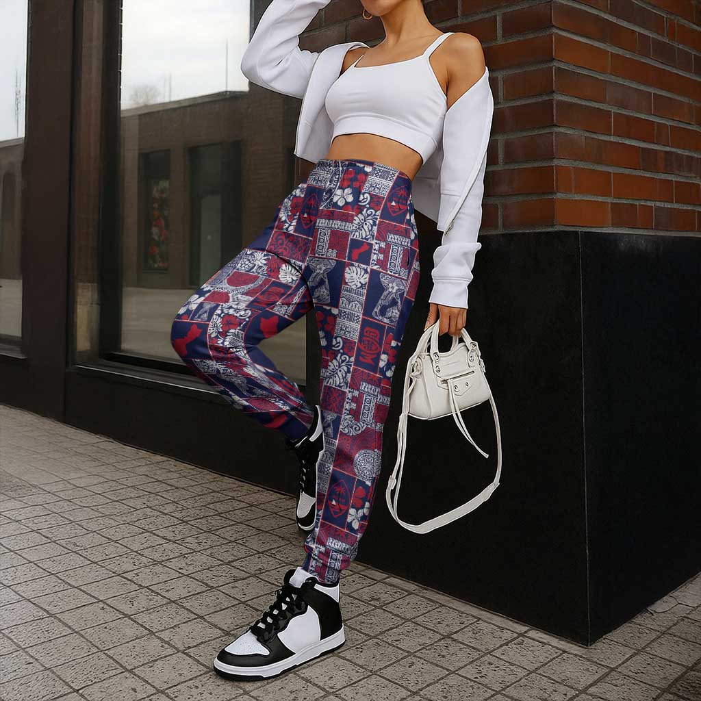 Guam Felis Pasgua Jogger Pants Pacific Patchwork Xmas Vibes - Polynesian Pride