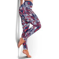 Guam Felis Pasgua Leggings Pacific Patchwork Xmas Vibes - Polynesian Pride