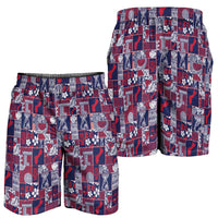 Guam Felis Pasgua Shorts for Men Pacific Patchwork Xmas Vibes - Polynesian Pride