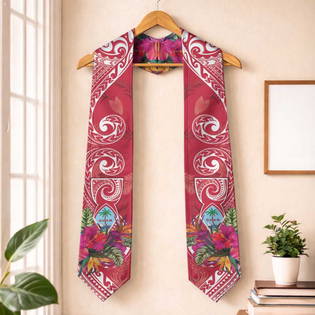 Hafa Adai Guam History and Chamorro Heritage Day Graduation Stole Red Latte Stone LT05 One Size Red - Polynesian Pride