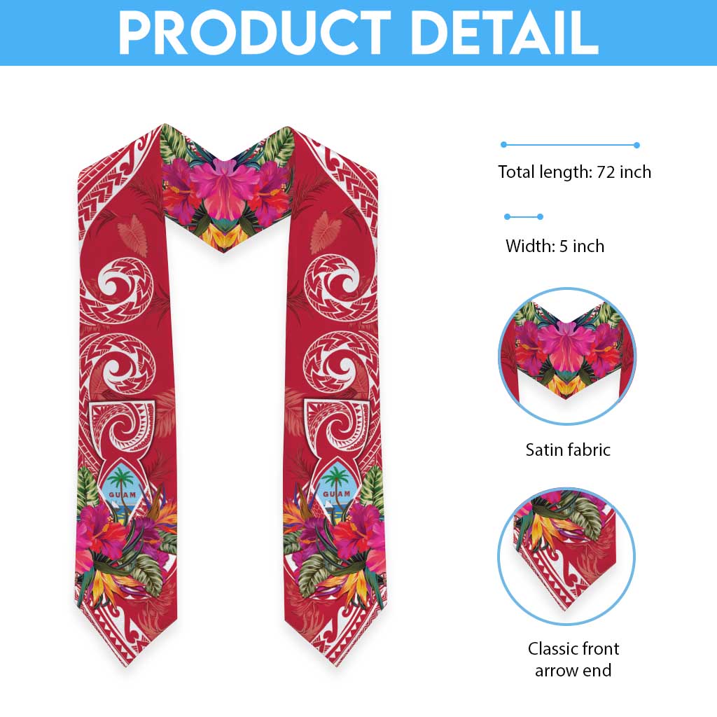 Hafa Adai Guam History and Chamorro Heritage Day Graduation Stole Red Latte Stone LT05 - Polynesian Pride