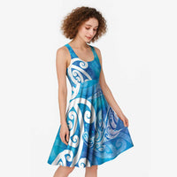 Hammerhead Shark Tattoo New Zealand Midi Dress Maori Galaxy Mangopare Pattern