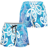 Hammerhead Shark Tattoo New Zealand Shorts for Women Maori Galaxy Mangopare Pattern