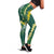 Hawaii Aloha Kakau Leggings Green Puakenikeni and Maile Lei Twist