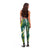 Hawaii Aloha Kakau Leggings Green Puakenikeni and Maile Lei Twist