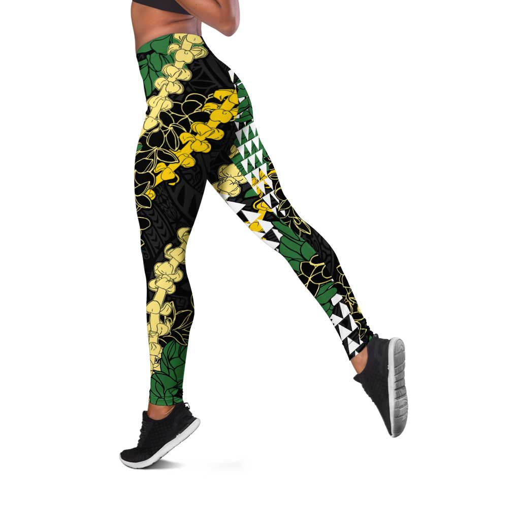 Hawaii Aloha Kakau Leggings Puakenikeni and Maile Lei Twist