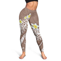 Hawaii Aloha Leggings Plumeria Vintage - Brown