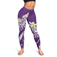 Hawaii Aloha Leggings Plumeria Vintage - Violet