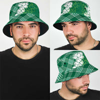 Hawaii Aloha Plumeria Lei Green Palaka Bucket Hat - Polynesian Pride