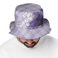 Hawaii Aloha Plumeria Lei Lavender Palaka Bucket Hat - Polynesian Pride