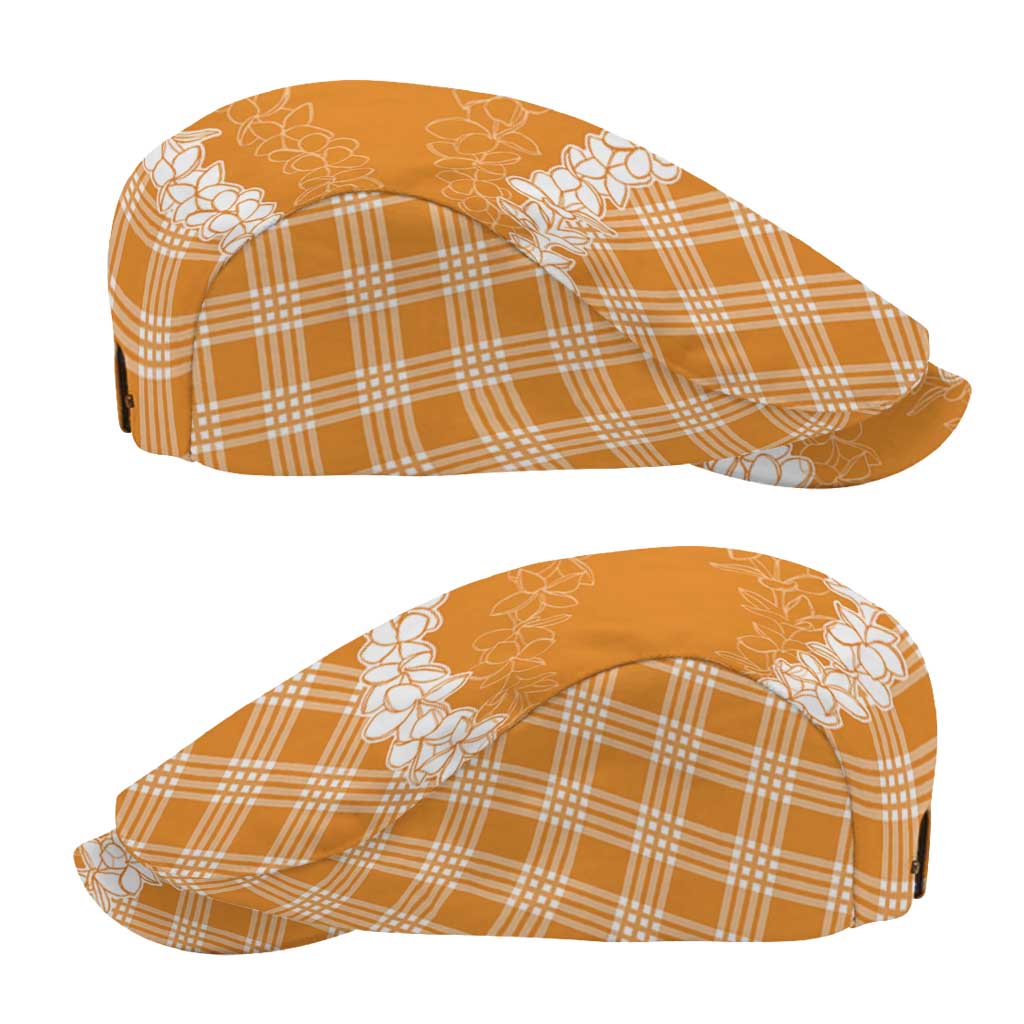 Hawaii Aloha Plumeria Lei Orange Palaka Jeff Hat - Polynesian Pride
