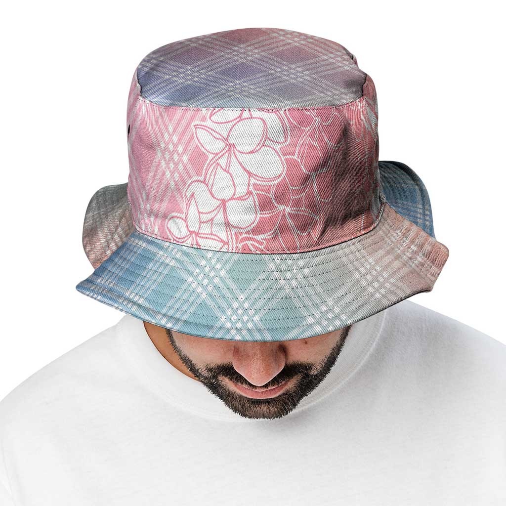 Hawaii Aloha Plumeria Lei Pastel Candy Palaka Bucket Hat - Polynesian Pride