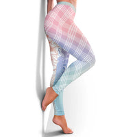 Hawaii Aloha Plumeria Lei Pastel Candy Palaka Leggings - Polynesian Pride