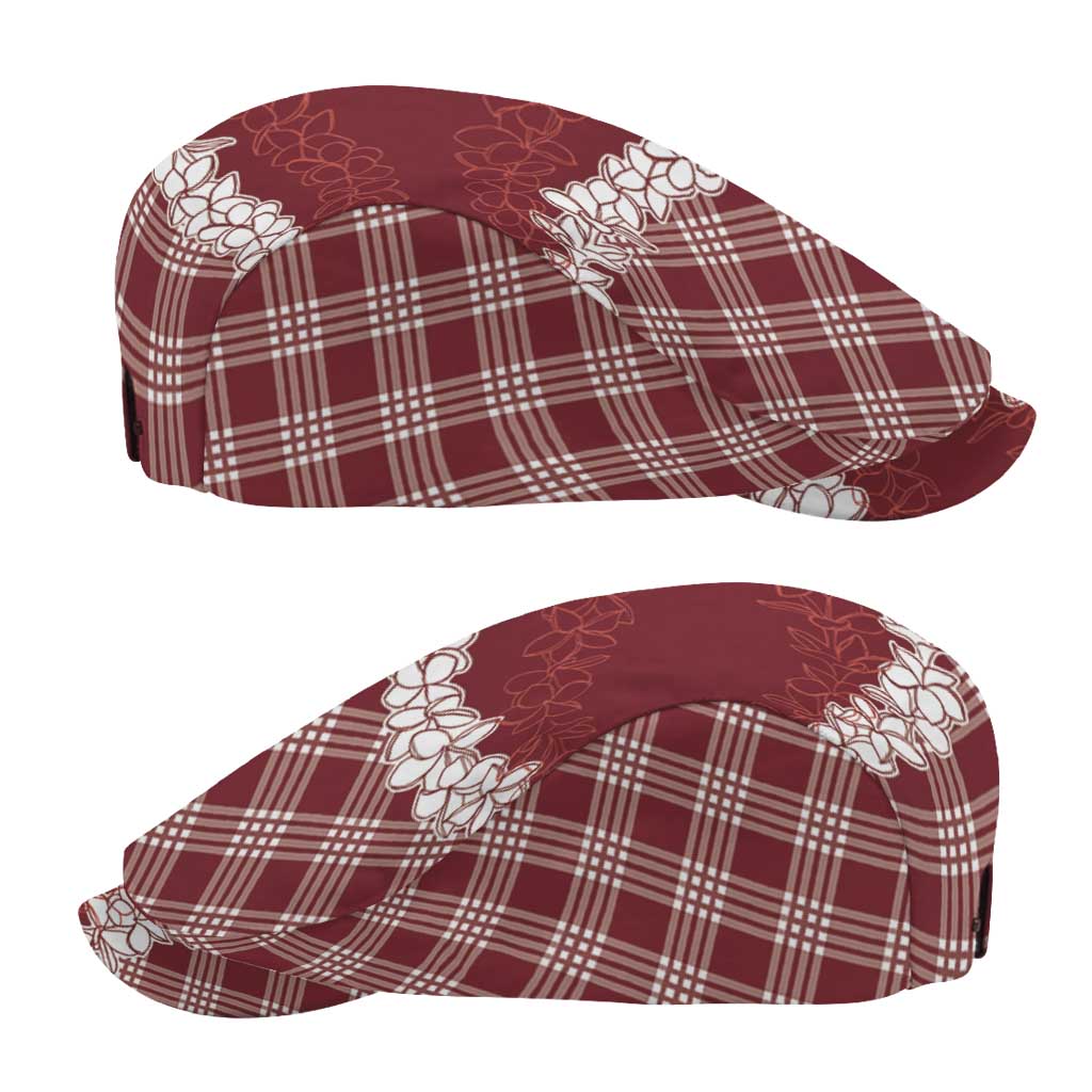 Hawaii Aloha Plumeria Lei Scarlet Palaka Jeff Hat - Polynesian Pride