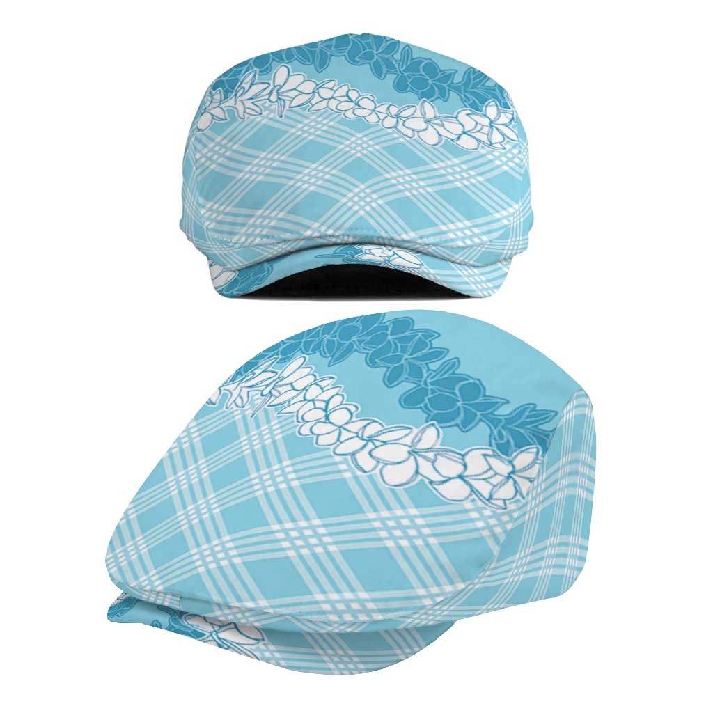 Hawaii Aloha Plumeria Lei Turquoise Palaka Jeff Hat - Polynesian Pride