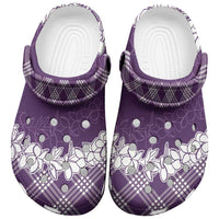 Hawaii Aloha Plumeria Lei Violet Palaka Clogs Shoes - Polynesian Pride