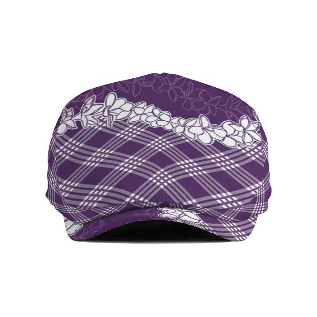 Hawaii Aloha Plumeria Lei Violet Palaka Jeff Hat - Polynesian Pride