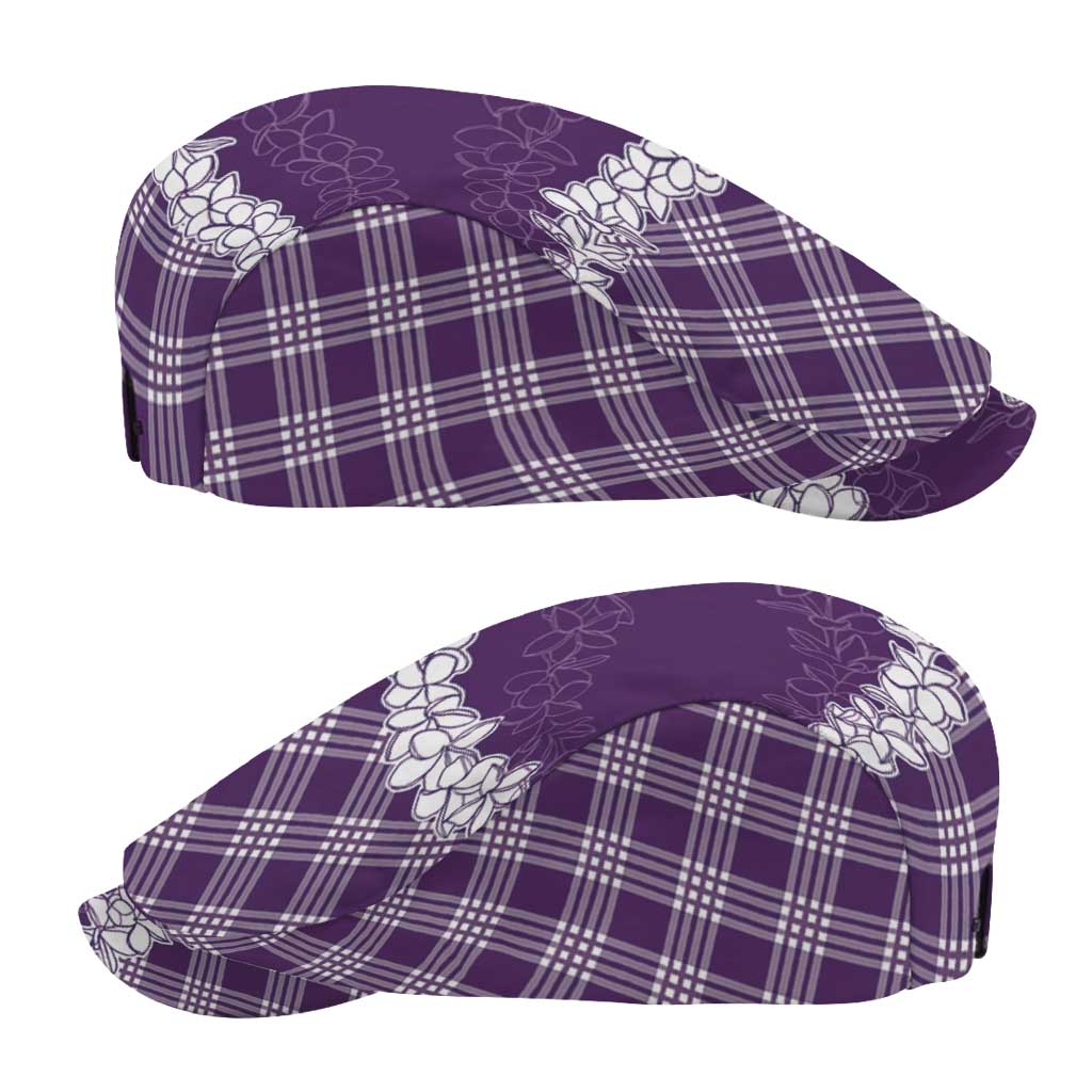 Hawaii Aloha Plumeria Lei Violet Palaka Jeff Hat - Polynesian Pride