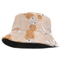 Hawaii Anthurium Tiare Pikake Lei Bucket Hat Alani Lauhala Art Pattern