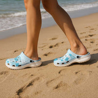 Hawaii Anthurium Tiare Pikake Lei Clogs Shoes UliUli Lauhala Art Pattern LT01 - Polynesian Pride