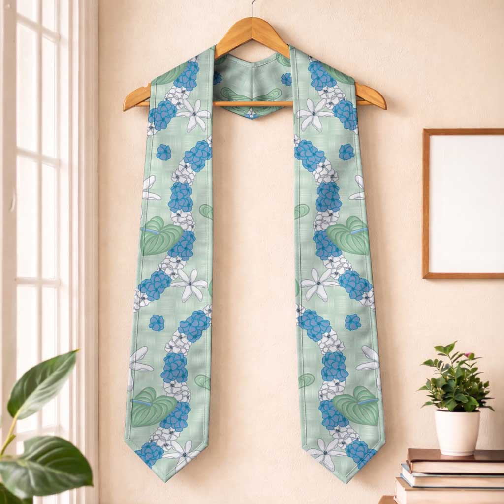 Hawaii Anthurium Tiare Pikake Lei Graduation Stole Omaomao Lauhala Art Pattern
