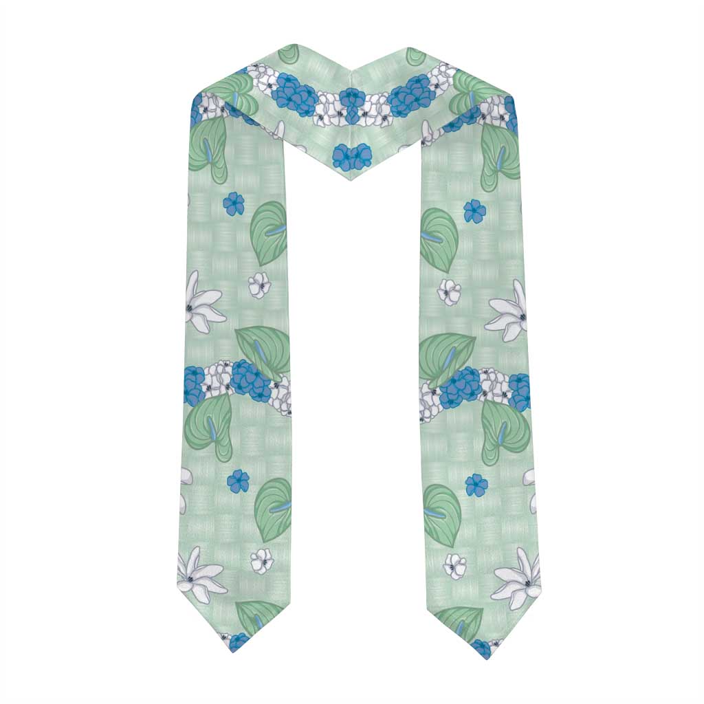 Hawaii Anthurium Tiare Pikake Lei Graduation Stole Omaomao Lauhala Art Pattern