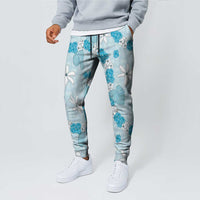 Hawaii Anthurium Tiare Pikake Lei Jogger Pants UliUli Lauhala Art Pattern