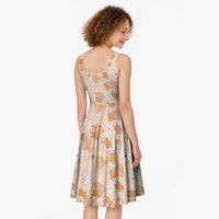 Hawaii Anthurium Tiare Pikake Lei Midi Dress Alani Lauhala Art Pattern