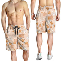 Hawaii Anthurium Tiare Pikake Lei Shorts for Men Alani Lauhala Art Pattern