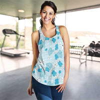 Hawaii Anthurium Tiare Pikake Lei Women Racerback Tank UliUli Lauhala Art Pattern LT01 - Polynesian Pride
