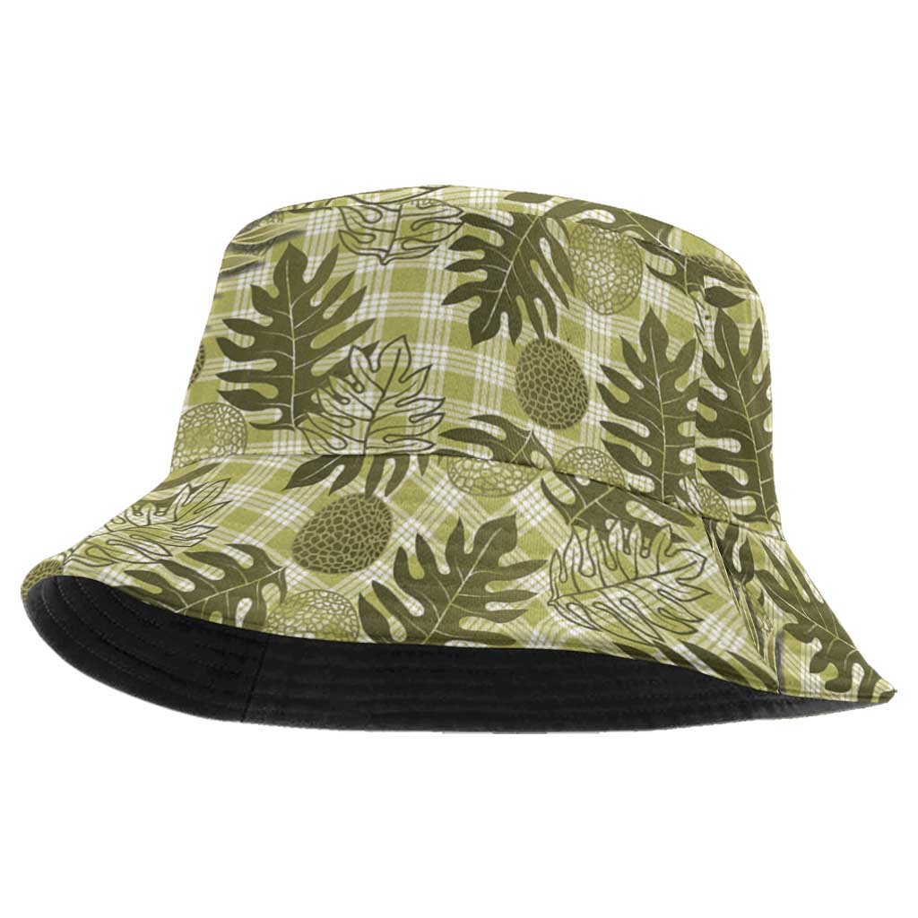 Hawaii Breadfruit Palaka Bucket Hat Omaomao Maile Lei - Polynesian Pride