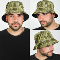 Hawaii Breadfruit Palaka Bucket Hat Omaomao Maile Lei - Polynesian Pride