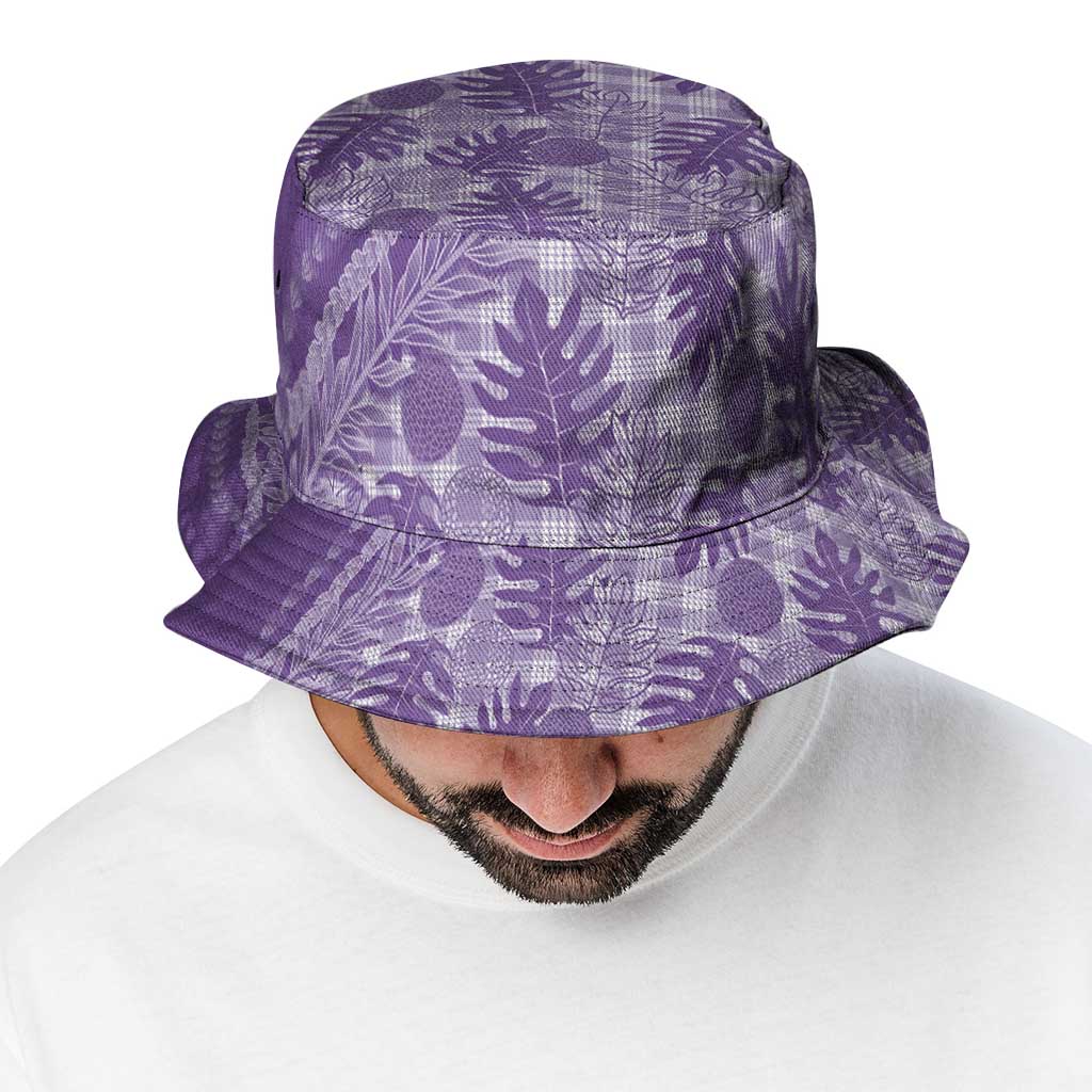 Hawaii Breadfruit Palaka Bucket Hat Poni Maile Lei - Polynesian Pride