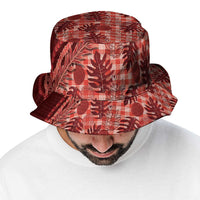 Hawaii Breadfruit Palaka Bucket Hat Ulaula Maile Lei - Polynesian Pride