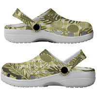 Hawaii Breadfruit Palaka Clogs Shoes Omaomao Maile Lei - Polynesian Pride