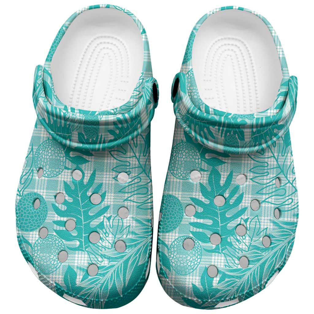 Hawaii Breadfruit Palaka Clogs Shoes Polu Opal Maile Lei - Polynesian Pride