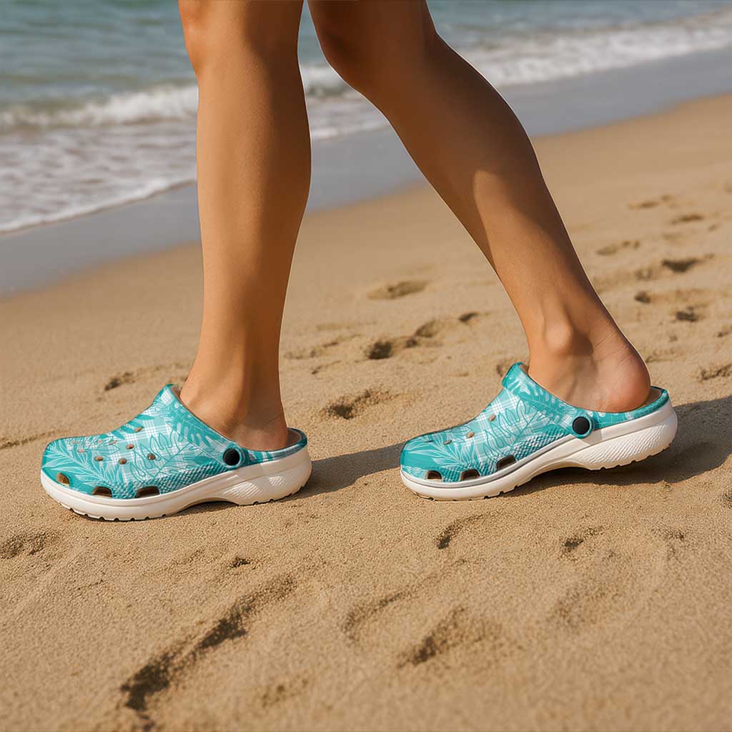 Hawaii Breadfruit Palaka Clogs Shoes Polu Opal Maile Lei - Polynesian Pride