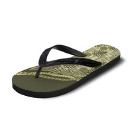 Hawaii Breadfruit Palaka Flip Flops Omaomao Maile Lei - Polynesian Pride