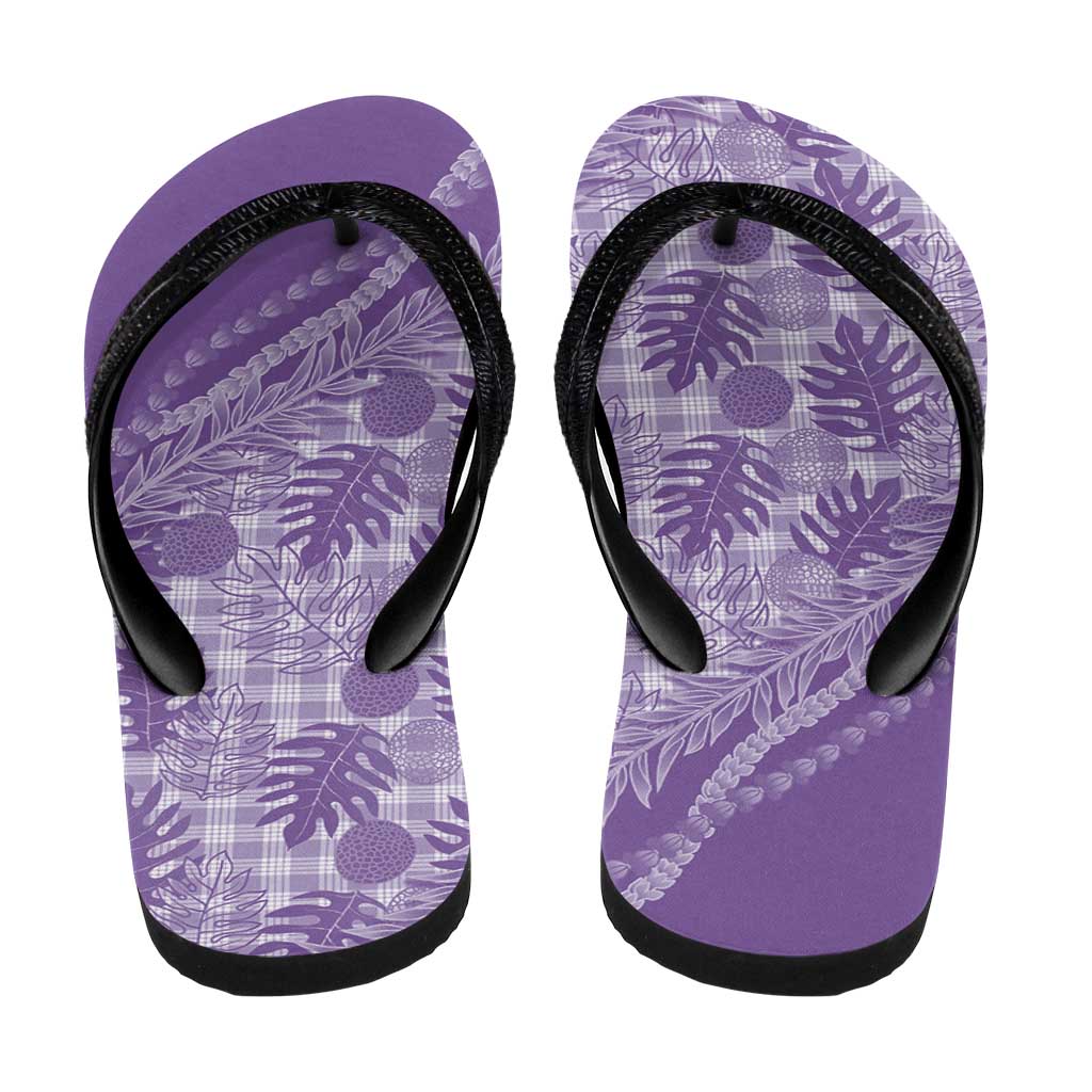 Hawaii Breadfruit Palaka Flip Flops Poni Maile Lei - Polynesian Pride