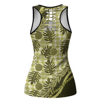 Hawaii Breadfruit Palaka Hollow Tank Top Omaomao Maile Lei - Polynesian Pride