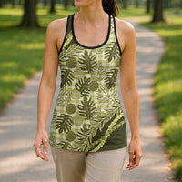 Hawaii Breadfruit Palaka Hollow Tank Top Omaomao Maile Lei - Polynesian Pride