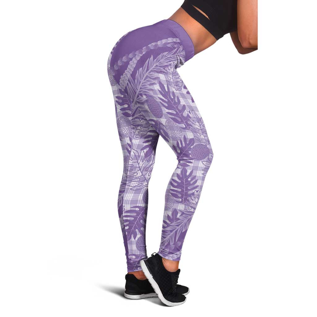 Hawaii Breadfruit Palaka Leggings Poni Maile Lei - Polynesian Pride