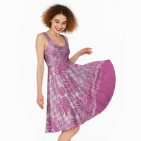 Hawaii Breadfruit Palaka Midi Dress Omaomao Ulaula Maile Lei - Polynesian Pride