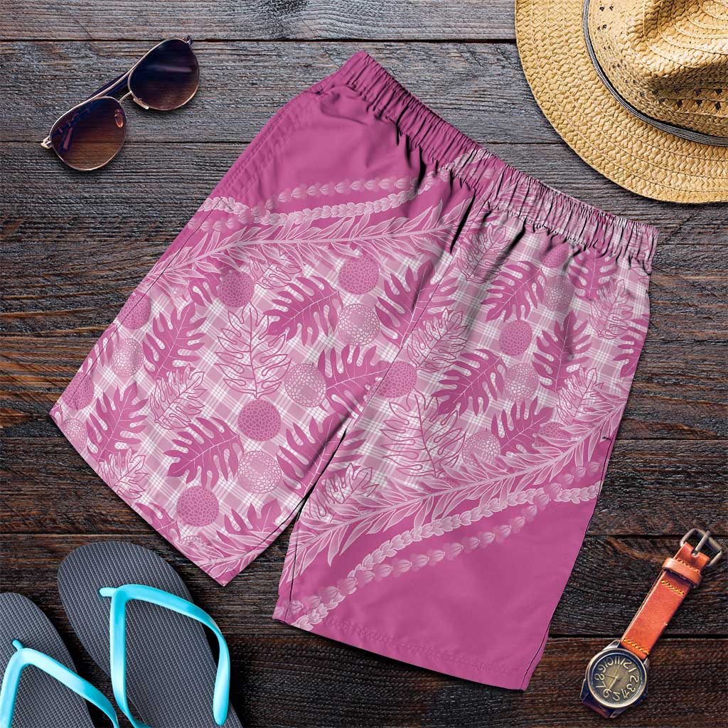 Hawaii Breadfruit Palaka Shorts for Men Omaomao Ulaula Maile Lei - Polynesian Pride