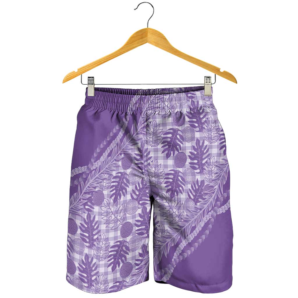 Hawaii Breadfruit Palaka Shorts for Men Poni Maile Lei - Polynesian Pride