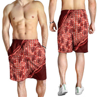 Hawaii Breadfruit Palaka Shorts for Men Ulaula Maile Lei - Polynesian Pride